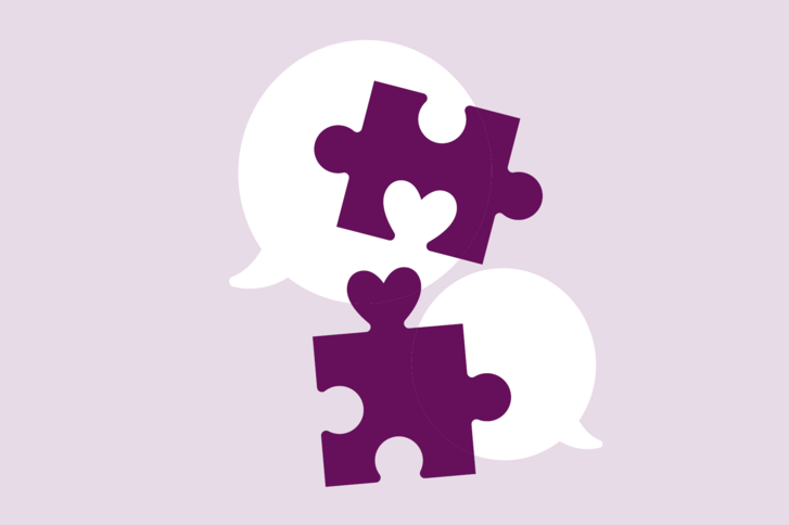 Grafik von zwei Puzzleteilen zum Paar-Workshop für Eltern in der Immanuel Beratung Fennpfuhl