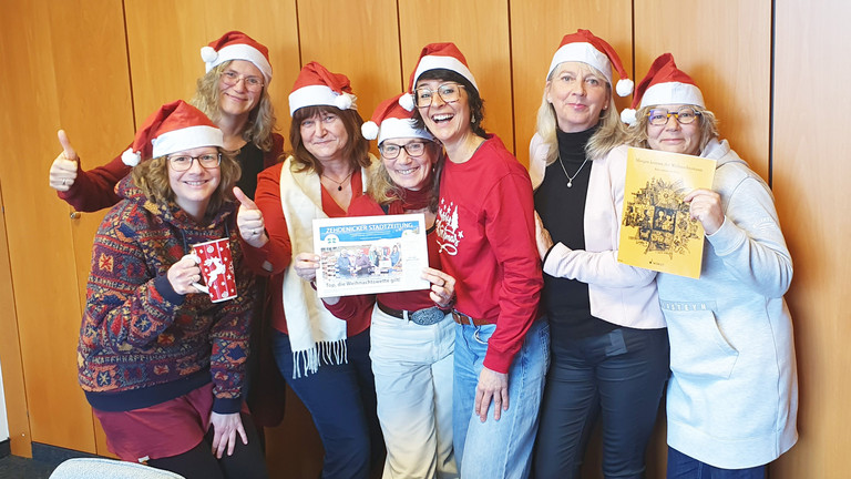 Das Team der Immanuel Beratung Zehdenick mit Weihnachtsmützen Das Team der Immanuel Beratung Zehdenick mit Weihnachtsmützen